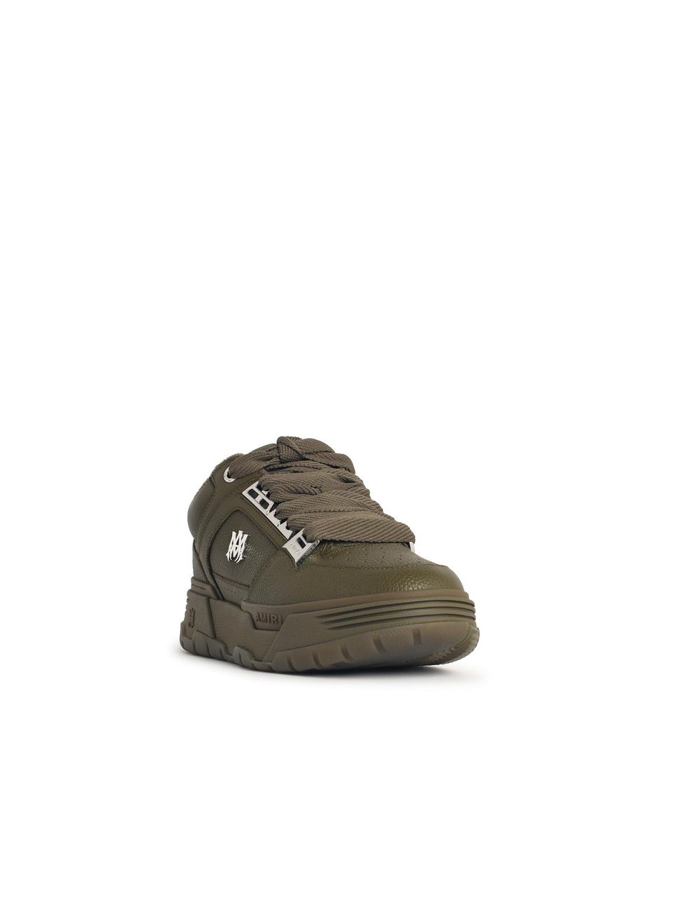 Amiri 'Metallic Ma-1' Thyme Green Leather Sneakers Grijs