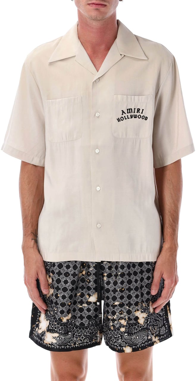 Amiri Amiiri Hollywood Bowling Shirt Alabaster Wit