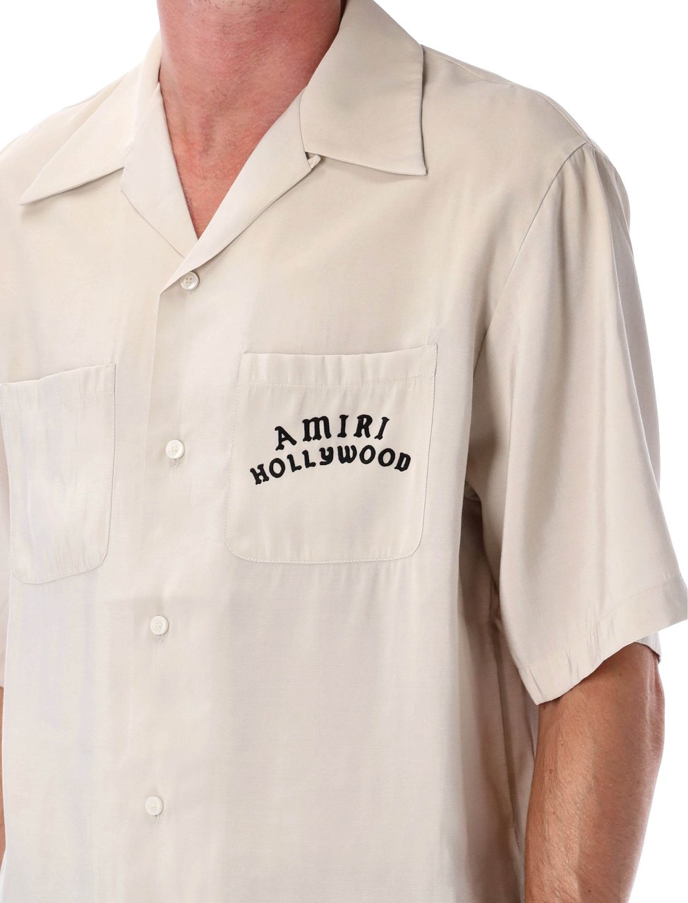 Amiri Amiiri Hollywood Bowling Shirt Alabaster Wit