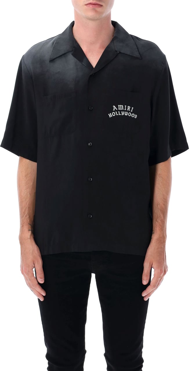 Amiri Amiiri Hollywood Bowling Shirt Nero Zwart