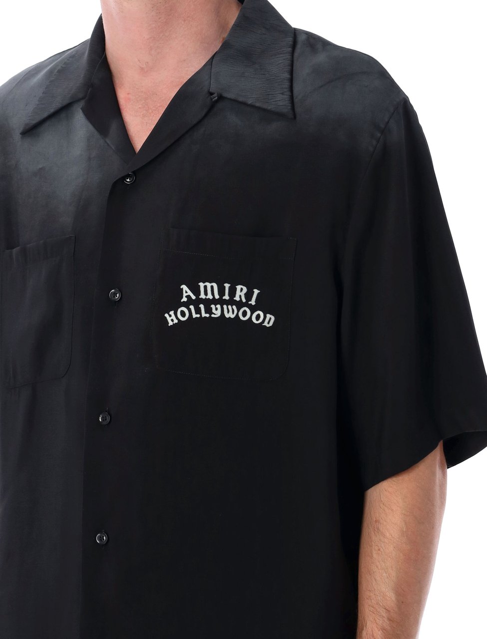 Amiri Amiiri Hollywood Bowling Shirt Nero Zwart