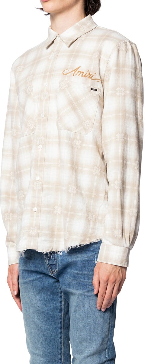 Amiri BLEACH BANDANA PATCH FLANNEL LIGHT CAMEL Wit