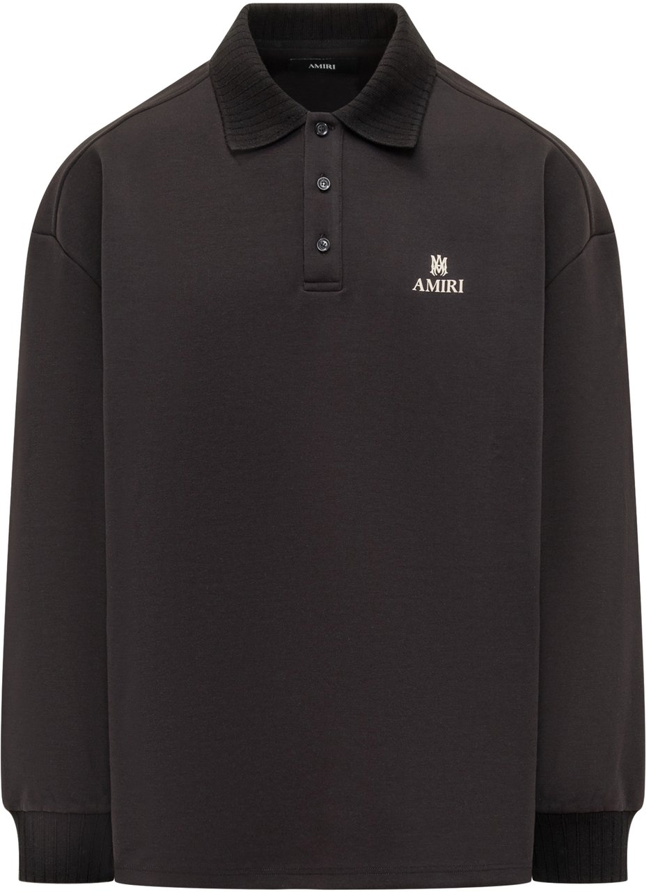 Amiri Polo Oversize Con Ricamo Zwart