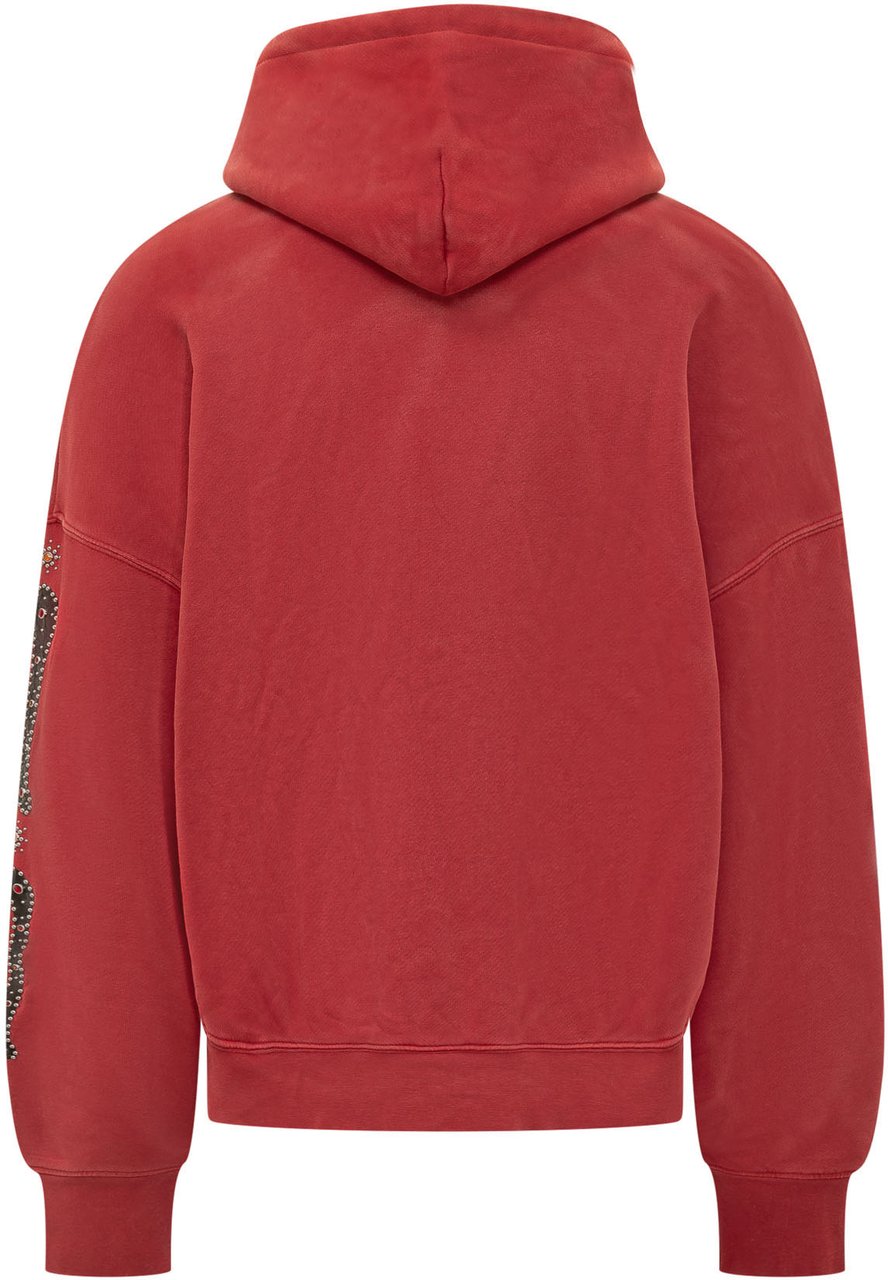 Amiri Felpa Bones con Cappuccio e Tasche a Marsupio Rood