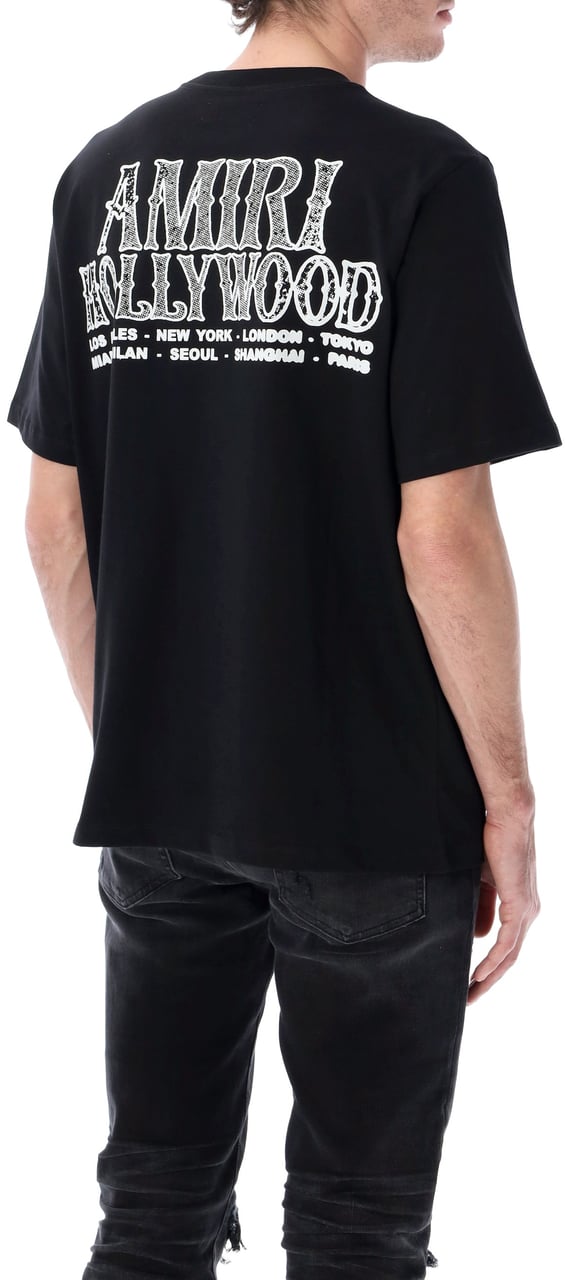Amiri Hollywood Script Tee Nero Zwart