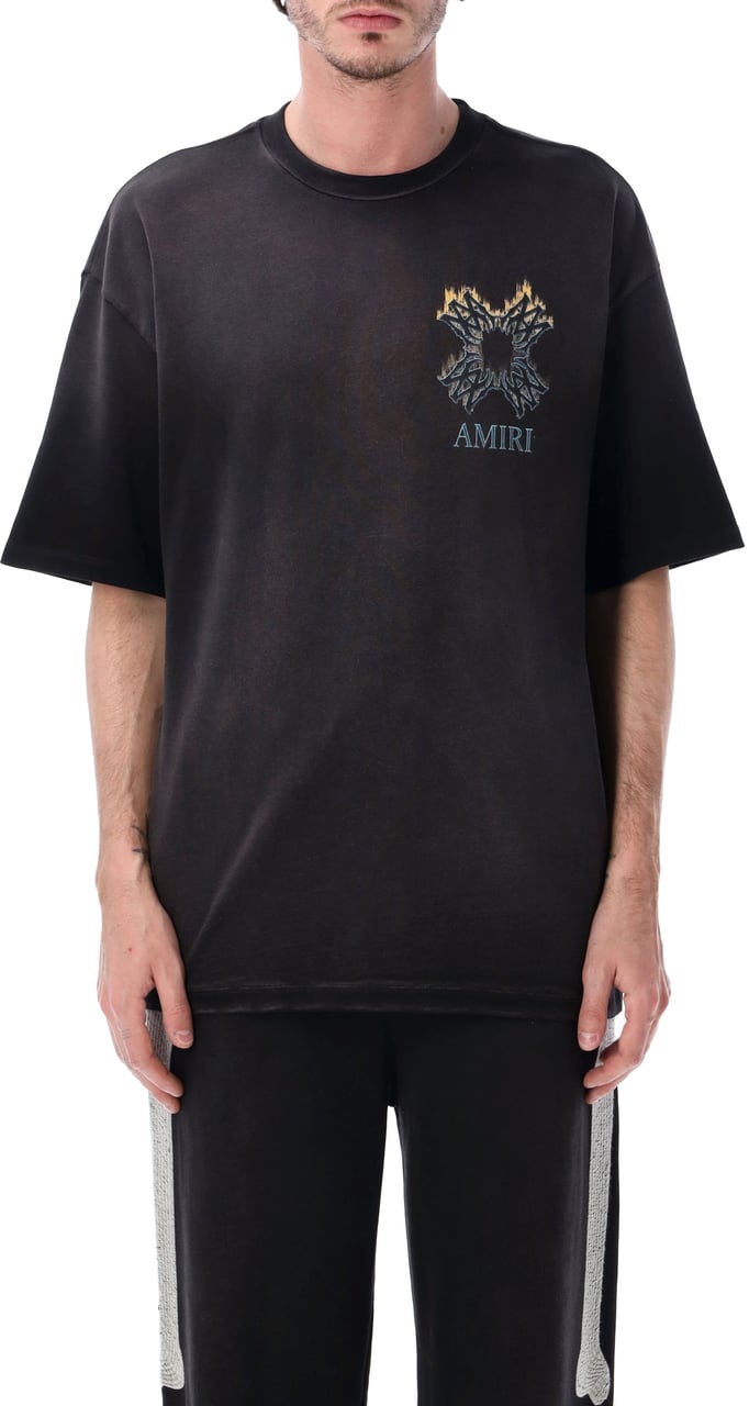 Amiri Ma Flames Tee Nero Donkergrijs