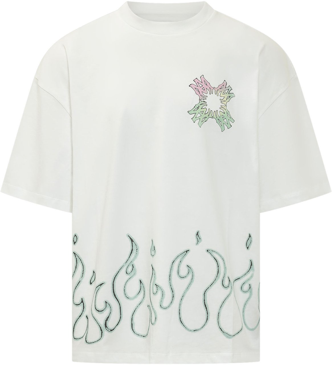 Amiri T-shirt Oversize con Ricamo Grafico Wit