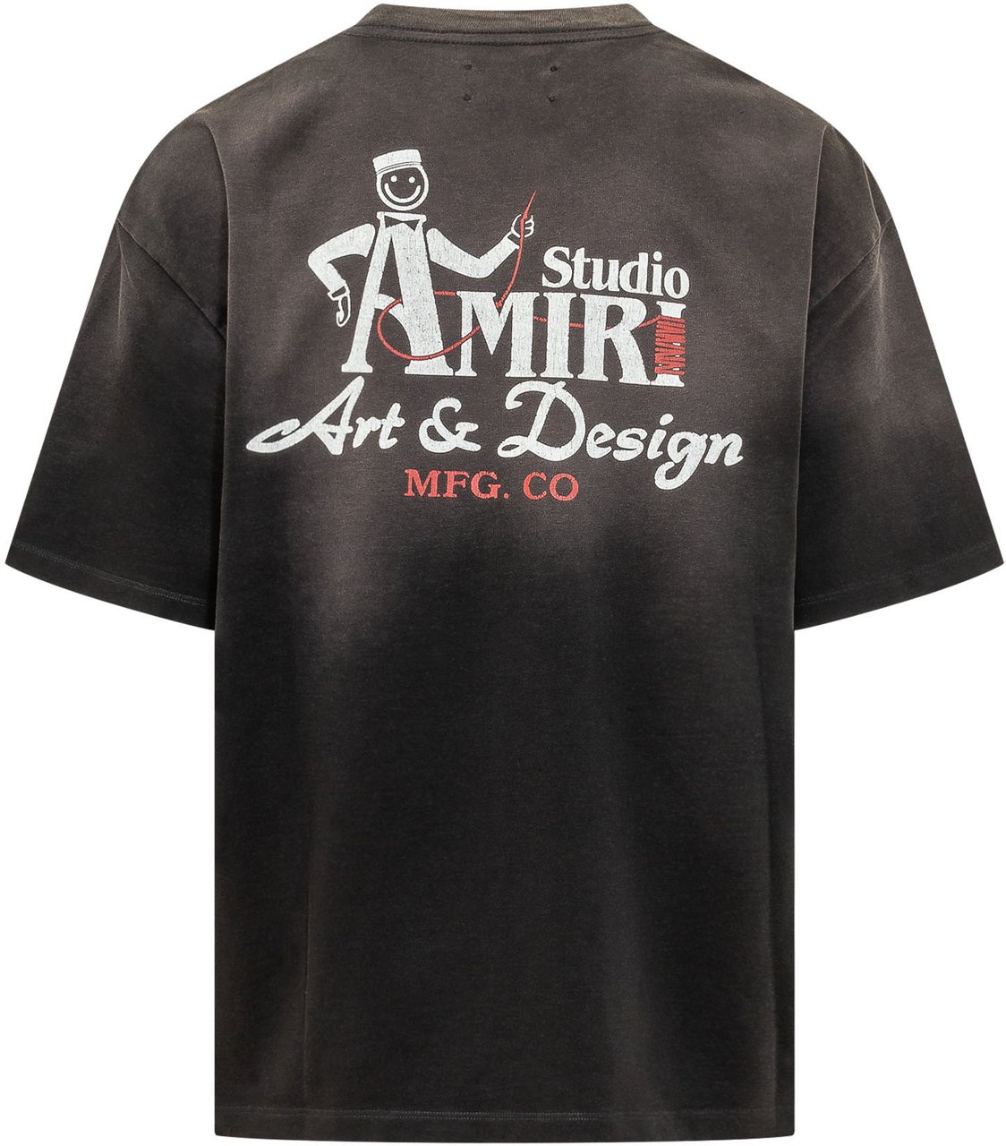 Amiri T-shirt Oversize con Stampa Grafica Donkergrijs