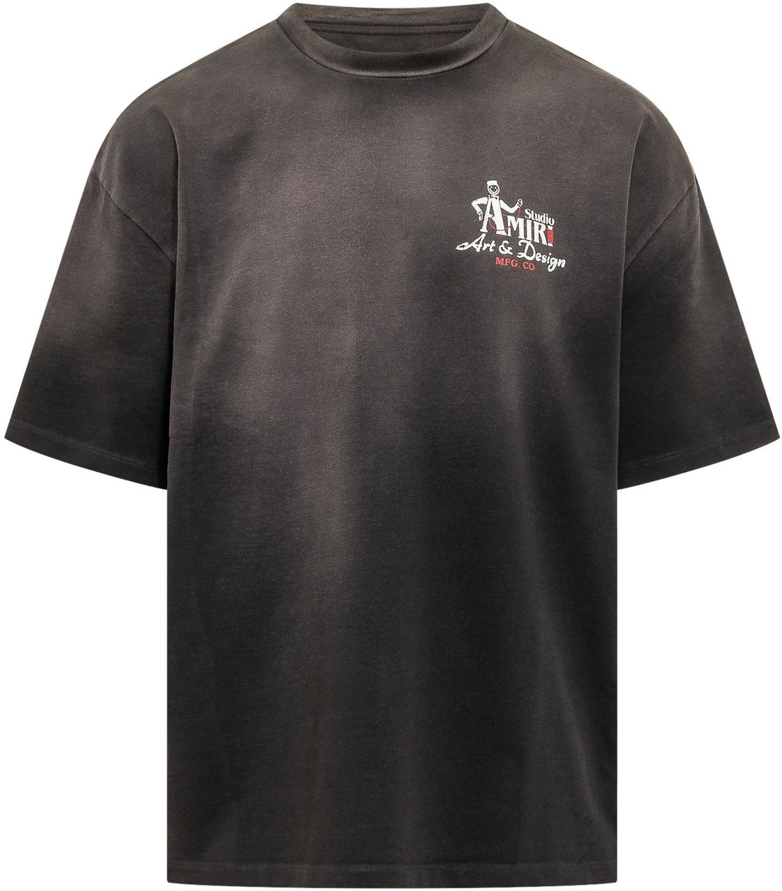 Amiri T-shirt Oversize con Stampa Grafica Donkergrijs