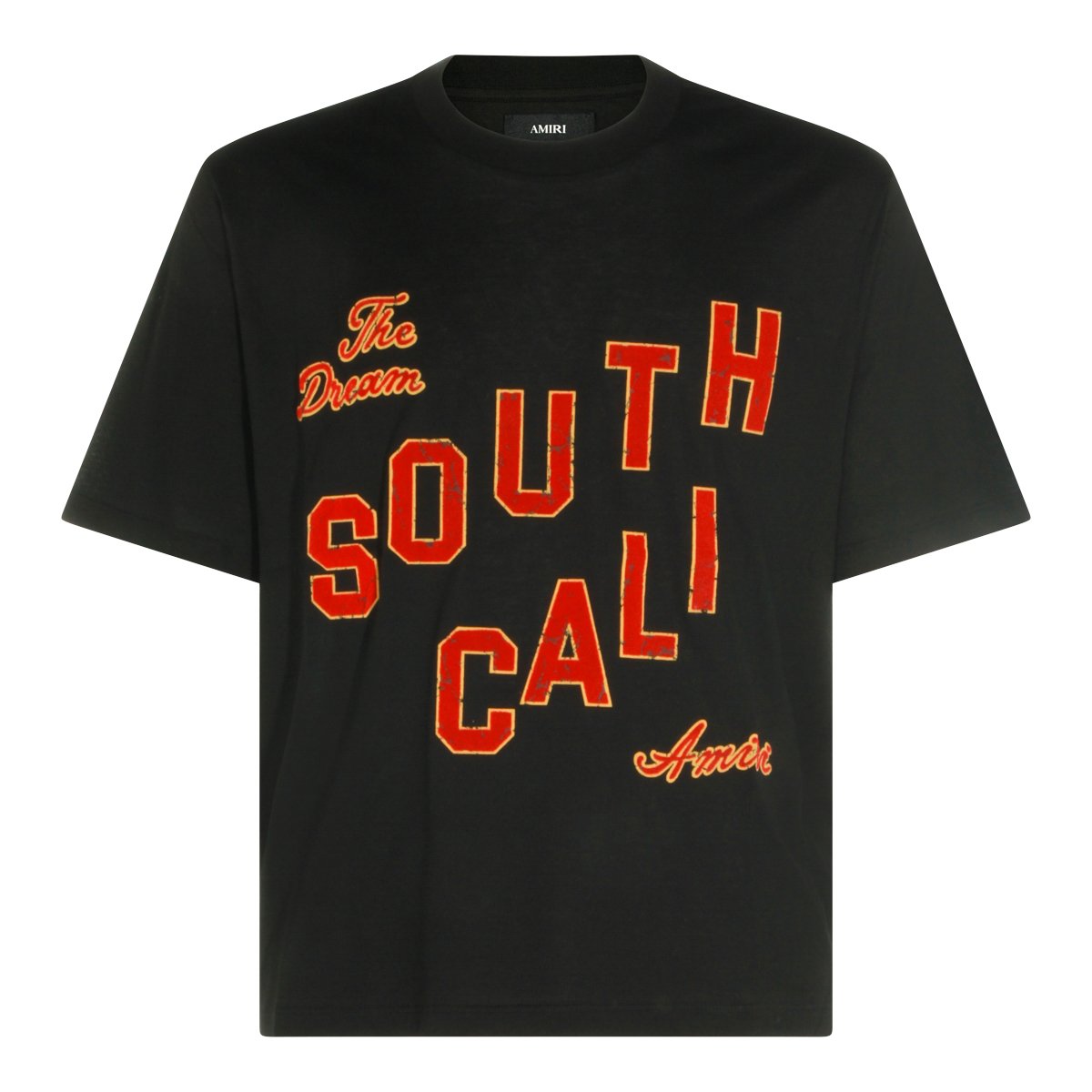 Amiri Black Cotton Logo T-Shirt Zwart