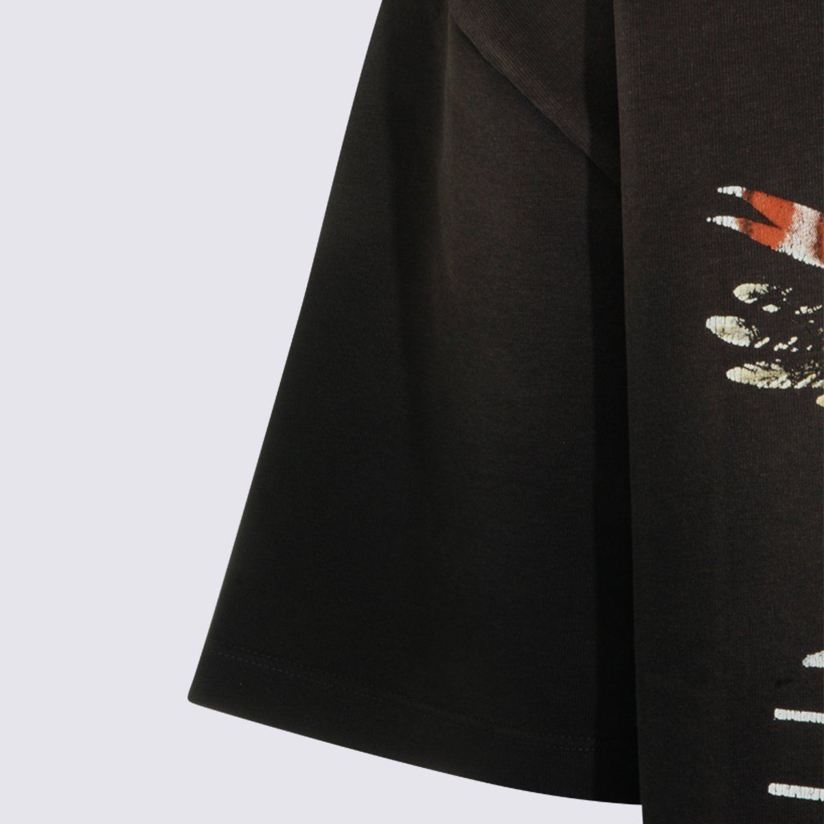 Amiri Oversized Black Graphic Print T-Shirt with Eagle Design Zwart