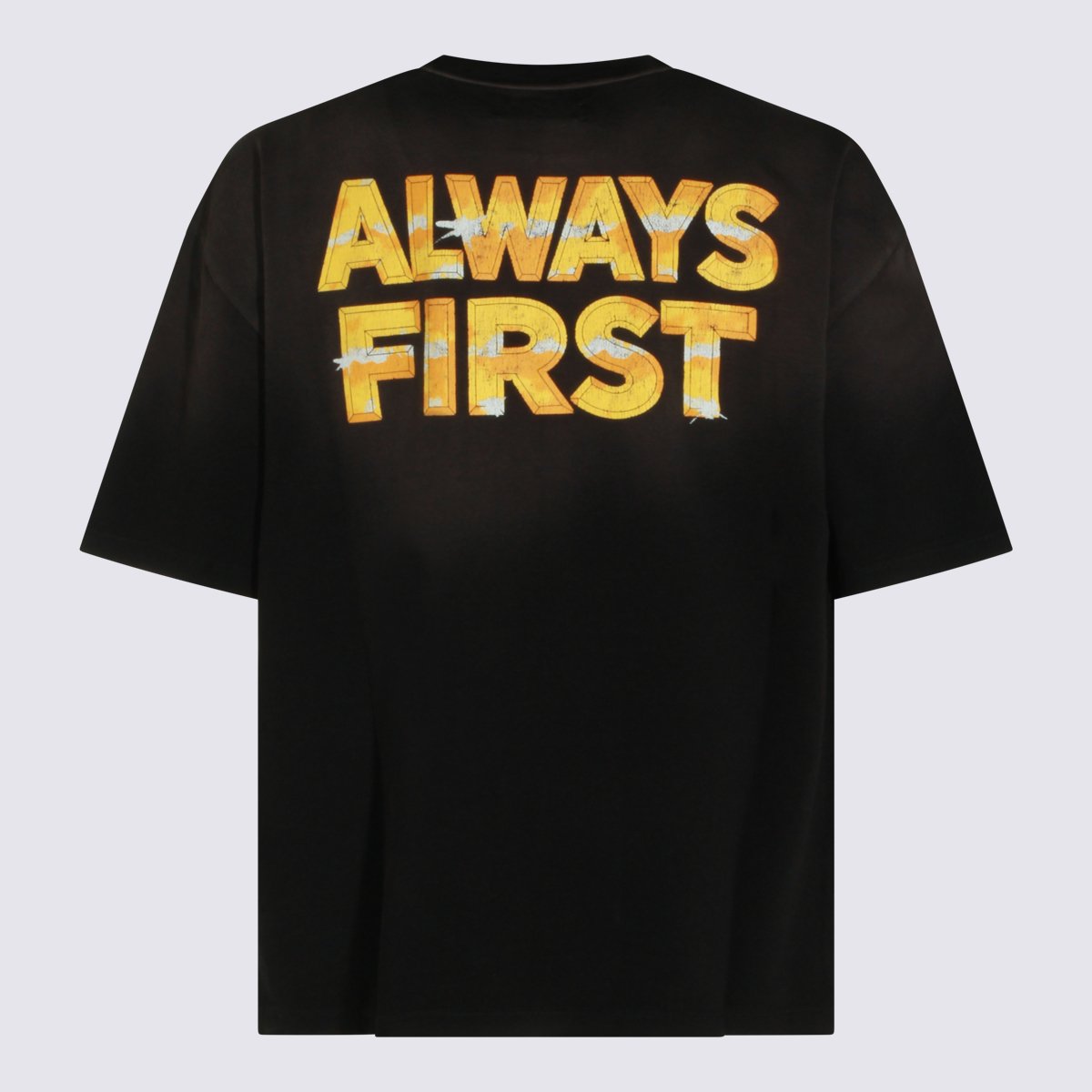 Amiri Oversized Black Graphic Print T-Shirt with Eagle Design Zwart