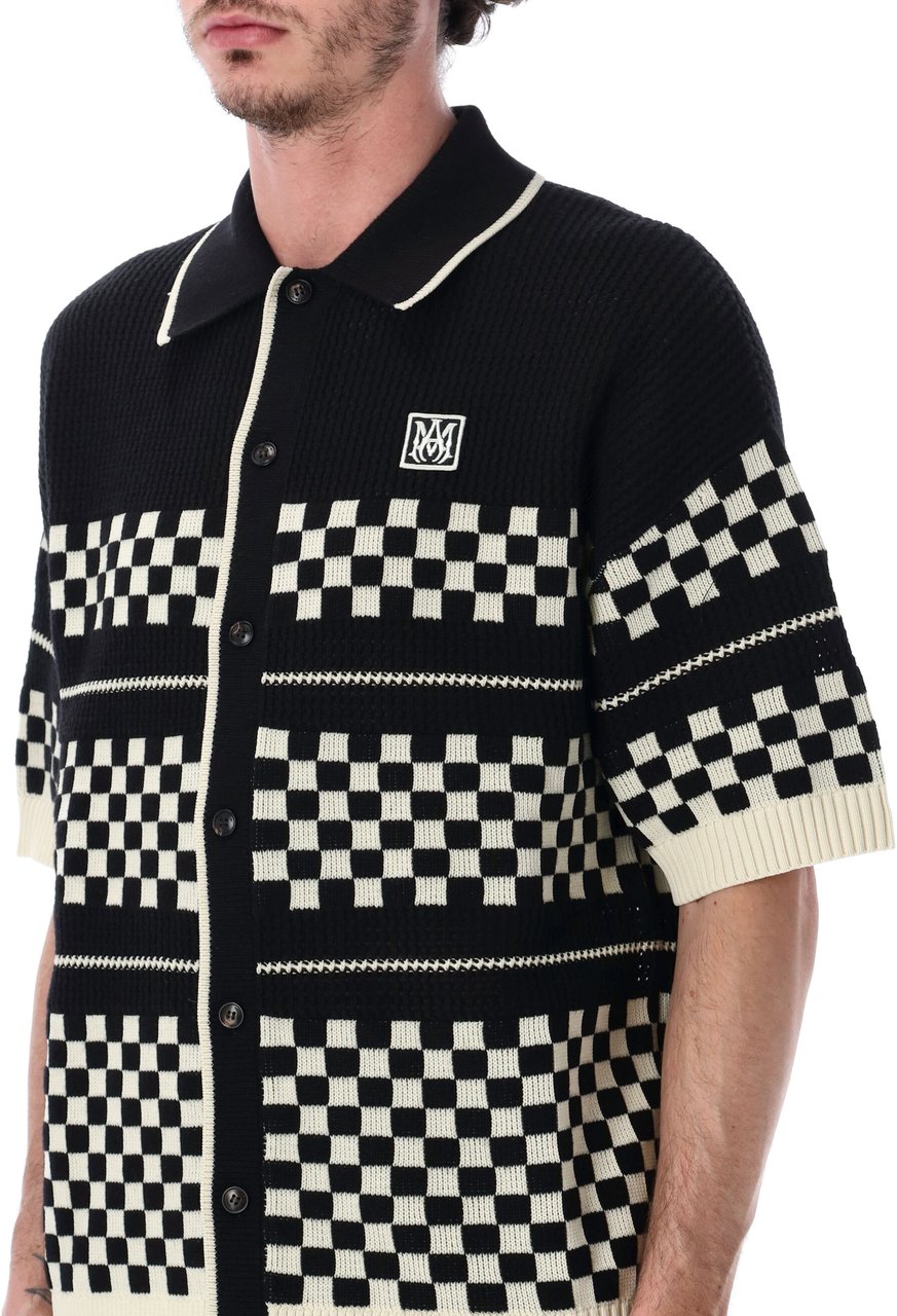 Amiri Bowling Knit Shirt Nero Zwart
