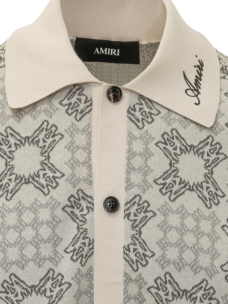 Amiri Camicia Quad Check a Maniche Corte Wit