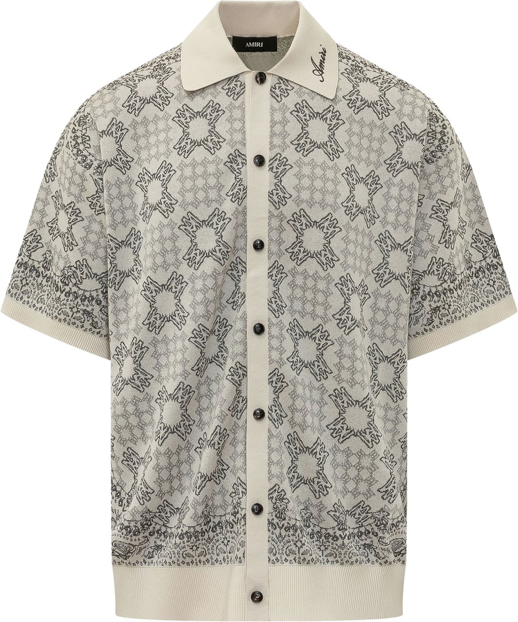 Amiri Camicia Quad Check a Maniche Corte Wit