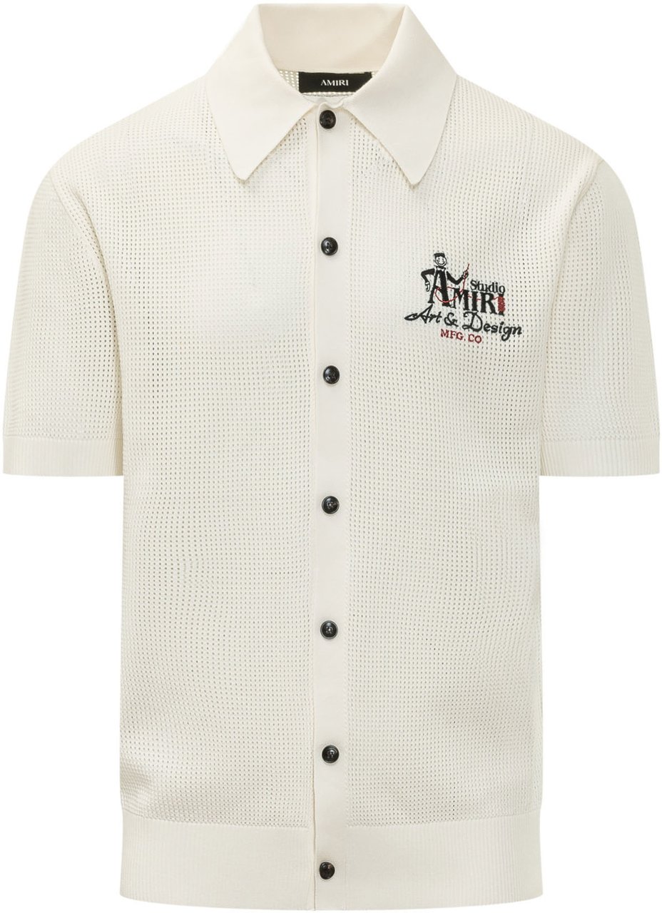 Amiri Camicia in Maglia Mesh Studio Wit