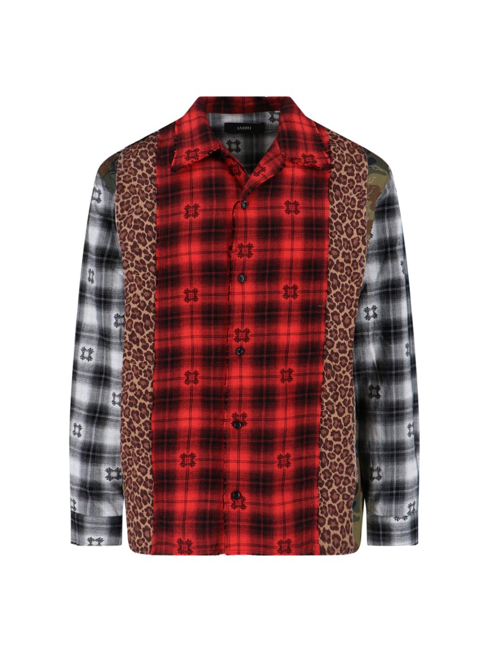 Amiri Button-Down Shirt With Structured Collar In Vibrant Red Divers