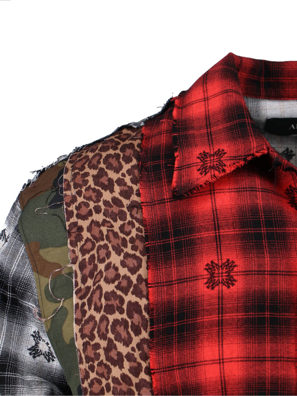 Amiri Button-Down Shirt With Structured Collar In Vibrant Red Divers