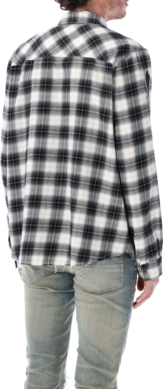 Amiri Bones Flannes Shirt Nero Divers