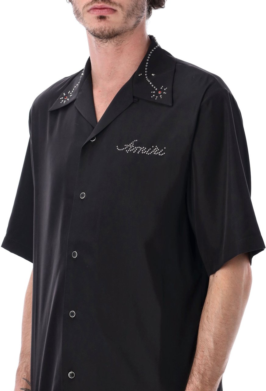Amiri Stud Camp Shirt Nero Zwart