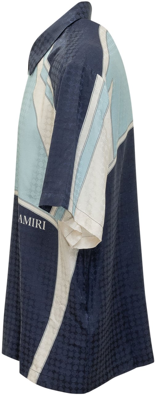 Amiri Camicia Panel Camp con Colletto e Pannelli a Contrasto Navy