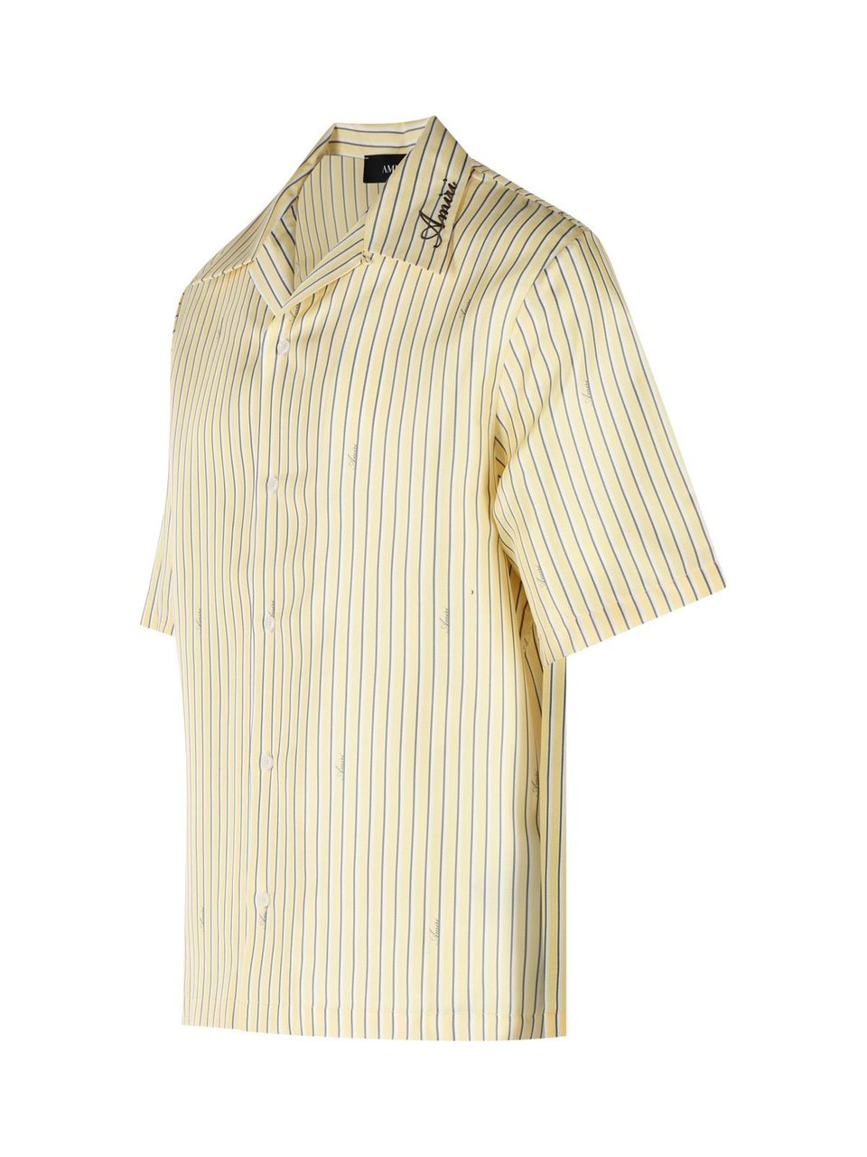 Amiri ' Script Bowling' Yellow Silk Shirt Neutraal