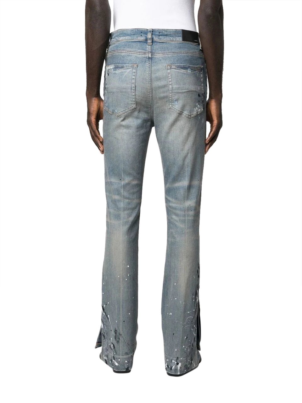 Amiri AMIRI Paint Splatter flare jeans (Clay indigo) Roze