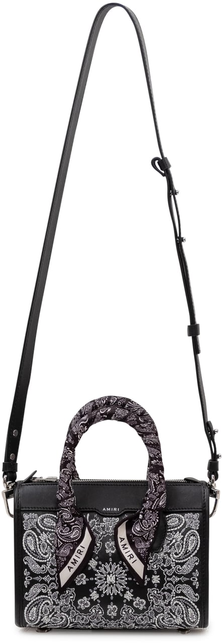 Amiri Mini Borsa Micro Triangle con Motivo Bandana Zwart