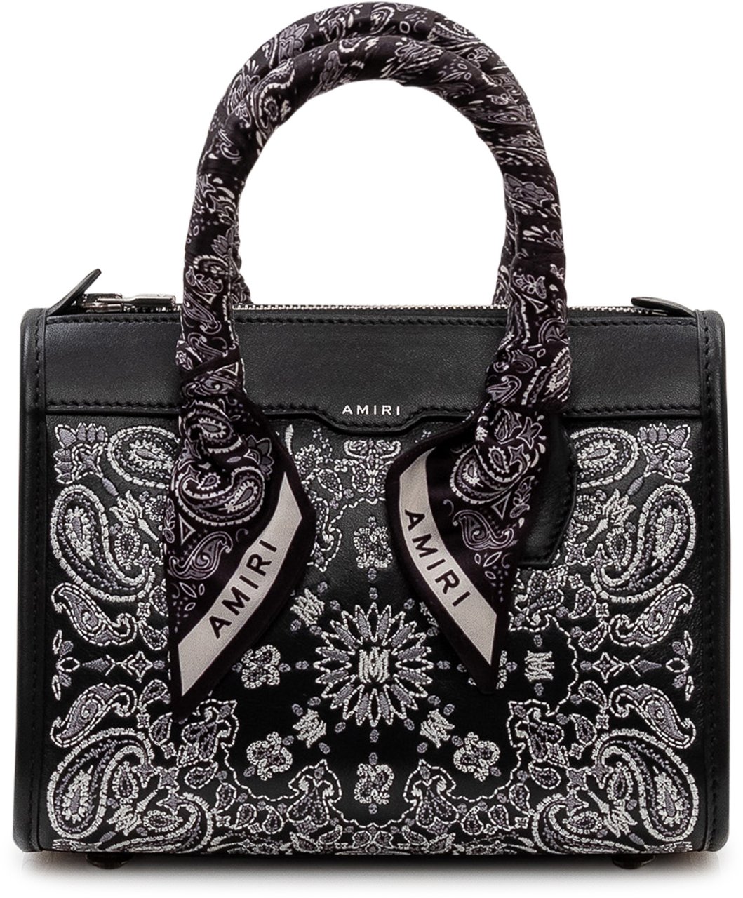 Amiri Mini Borsa Micro Triangle con Motivo Bandana Zwart