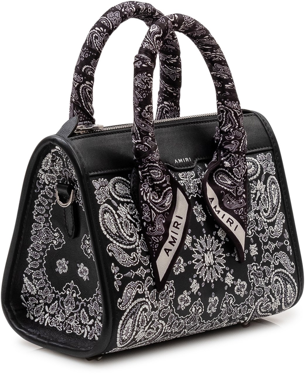 Amiri Mini Borsa Micro Triangle con Motivo Bandana Zwart