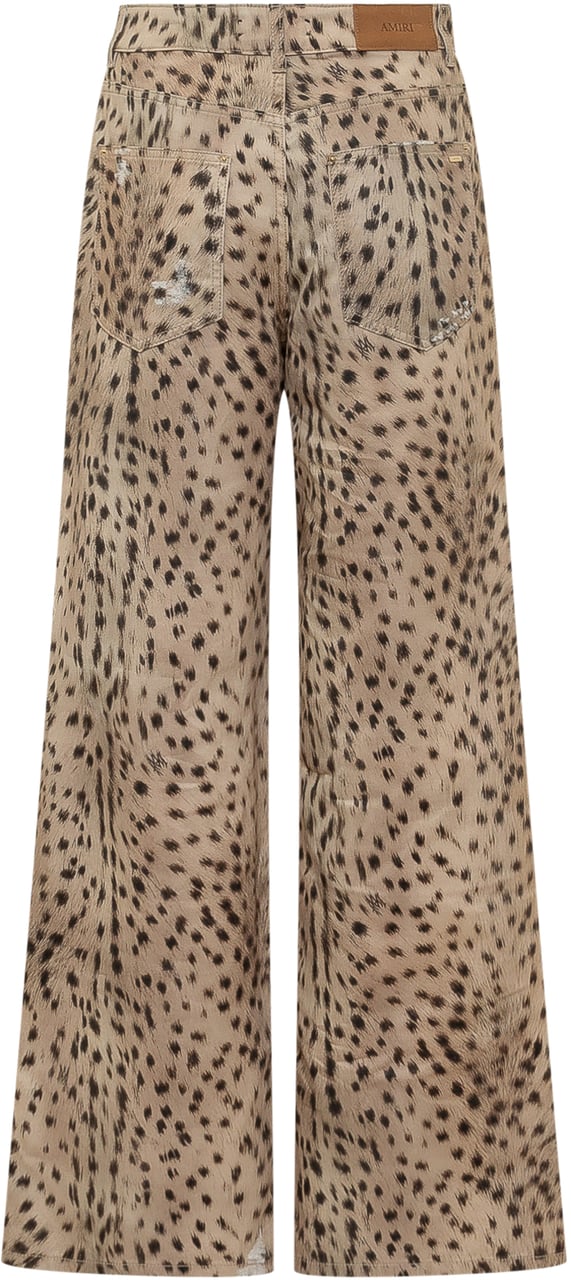 Amiri Jeans Carpenter con Stampa Animalier Beige