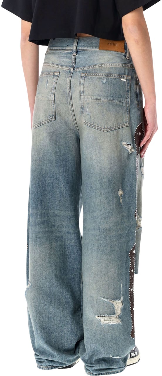 Amiri Amiri Bones wide-leg studded jeans Bruin