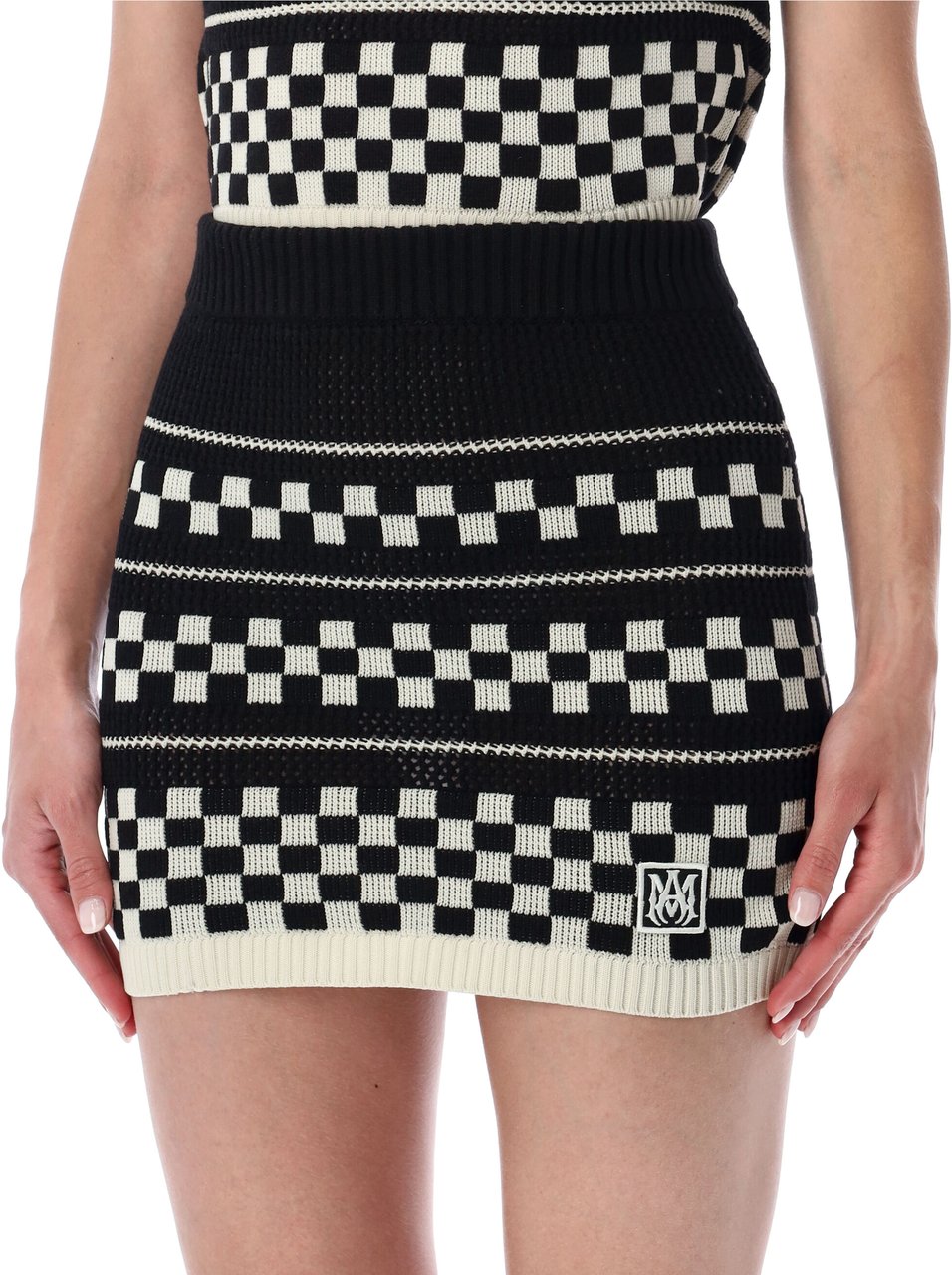 Amiri Knit Mini Skirt Nero Zwart
