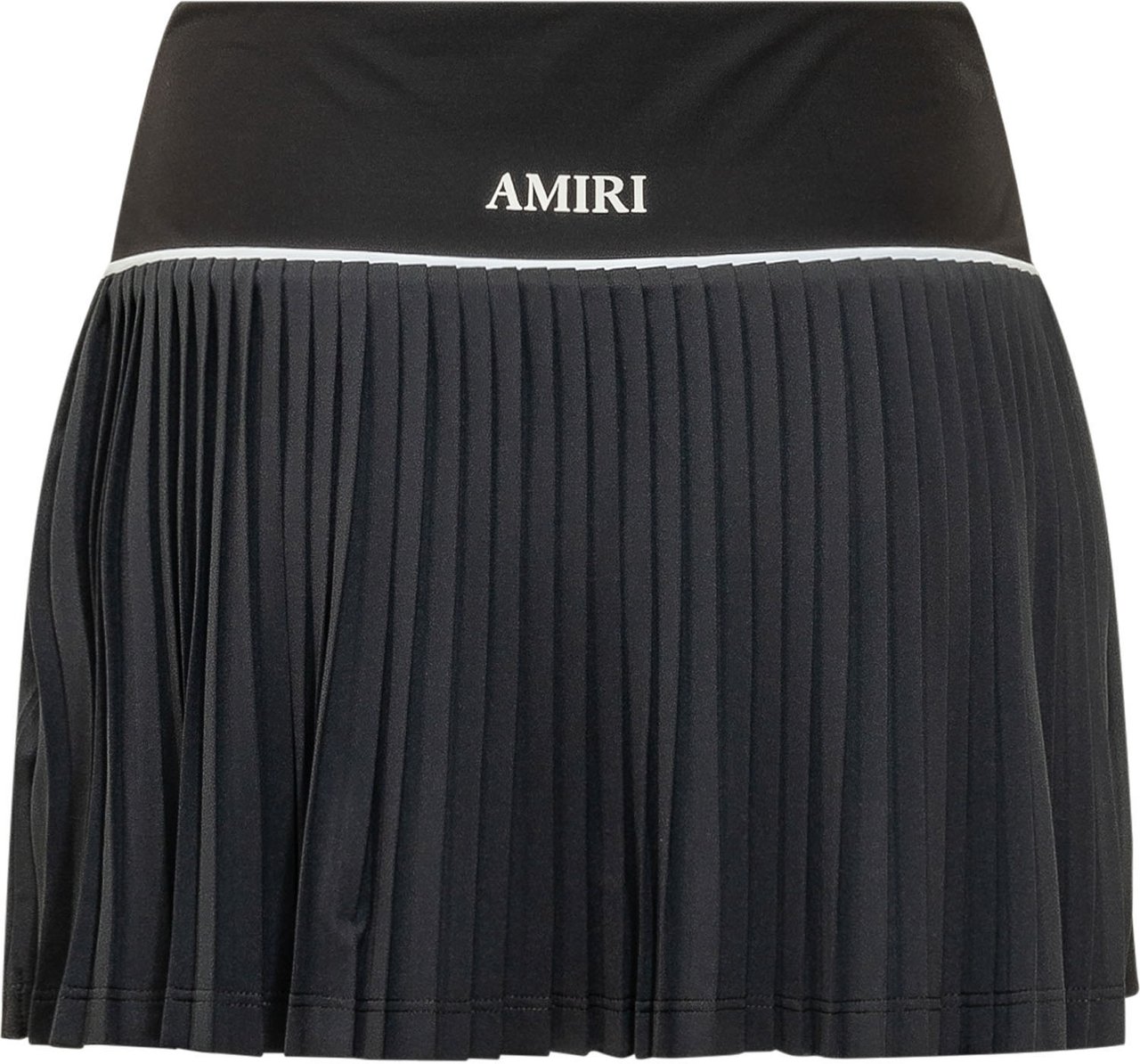 Amiri Minigonna a Pieghe con Logo Zwart
