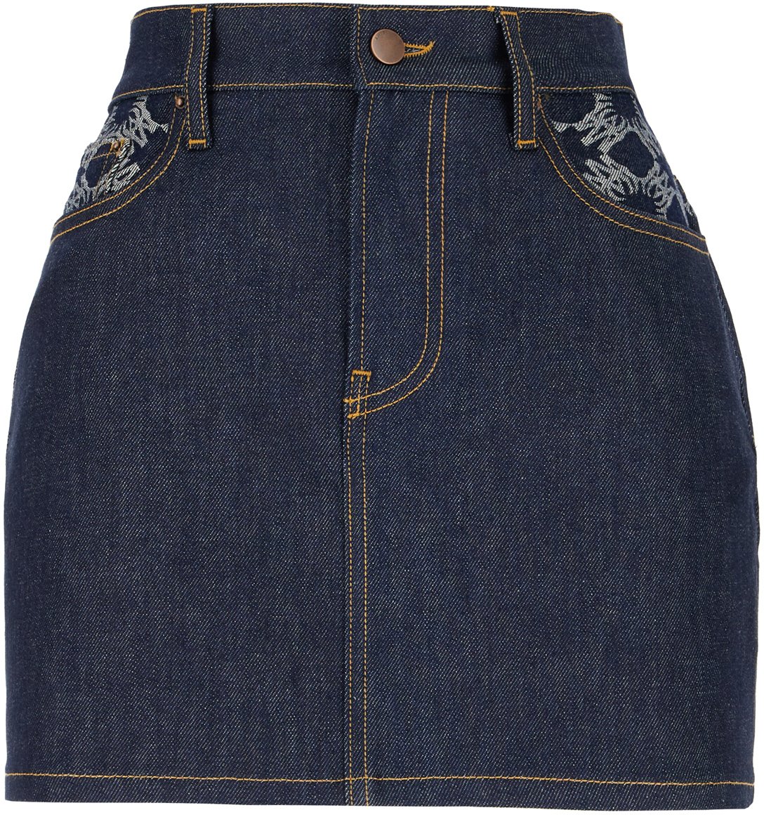 Amiri Amiri Blue denim mini skirt Blauw