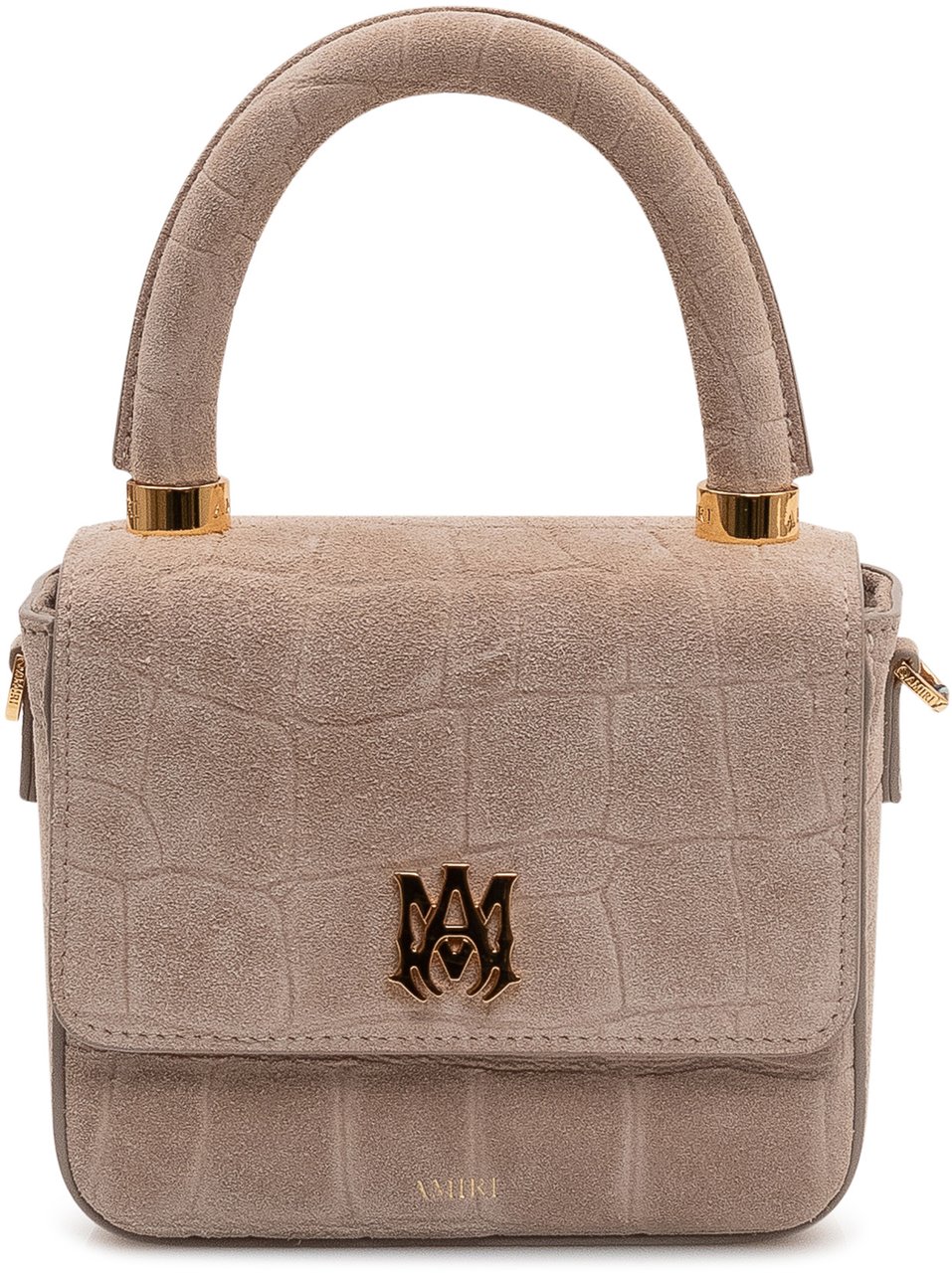 Amiri Mini Borsa in Suede con Manico Taupe