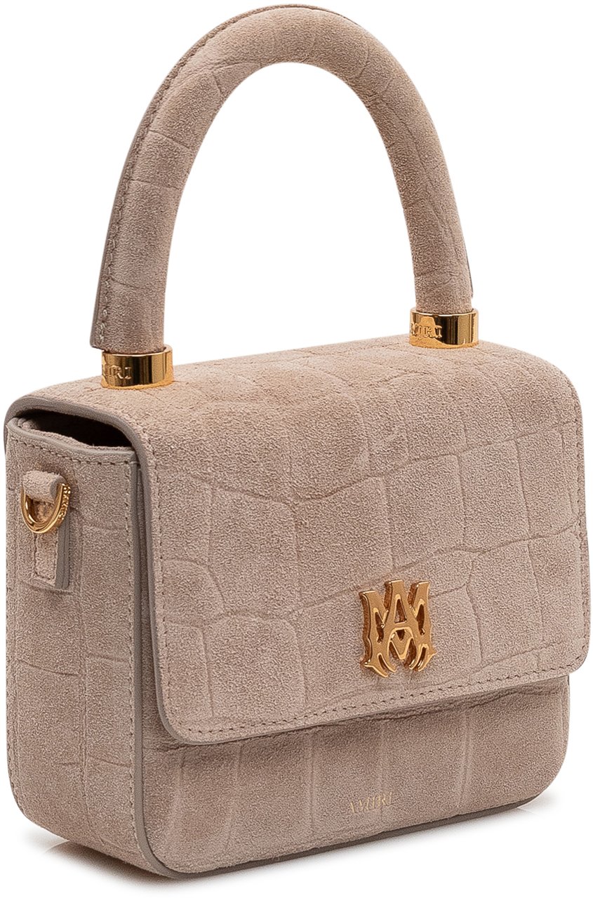 Amiri Mini Borsa in Suede con Manico Taupe