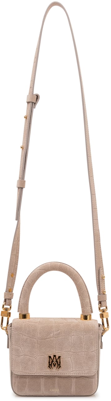 Amiri Mini Borsa in Suede con Manico Taupe