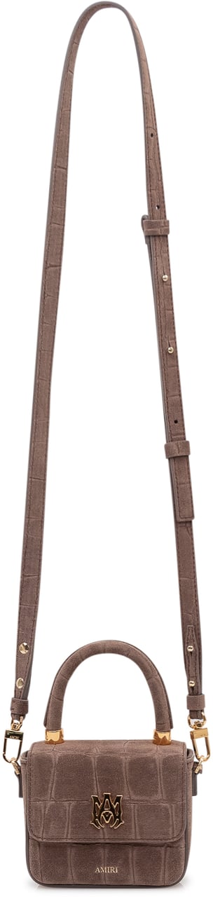 Amiri Borsa Nano in Suede con Manico Taupe