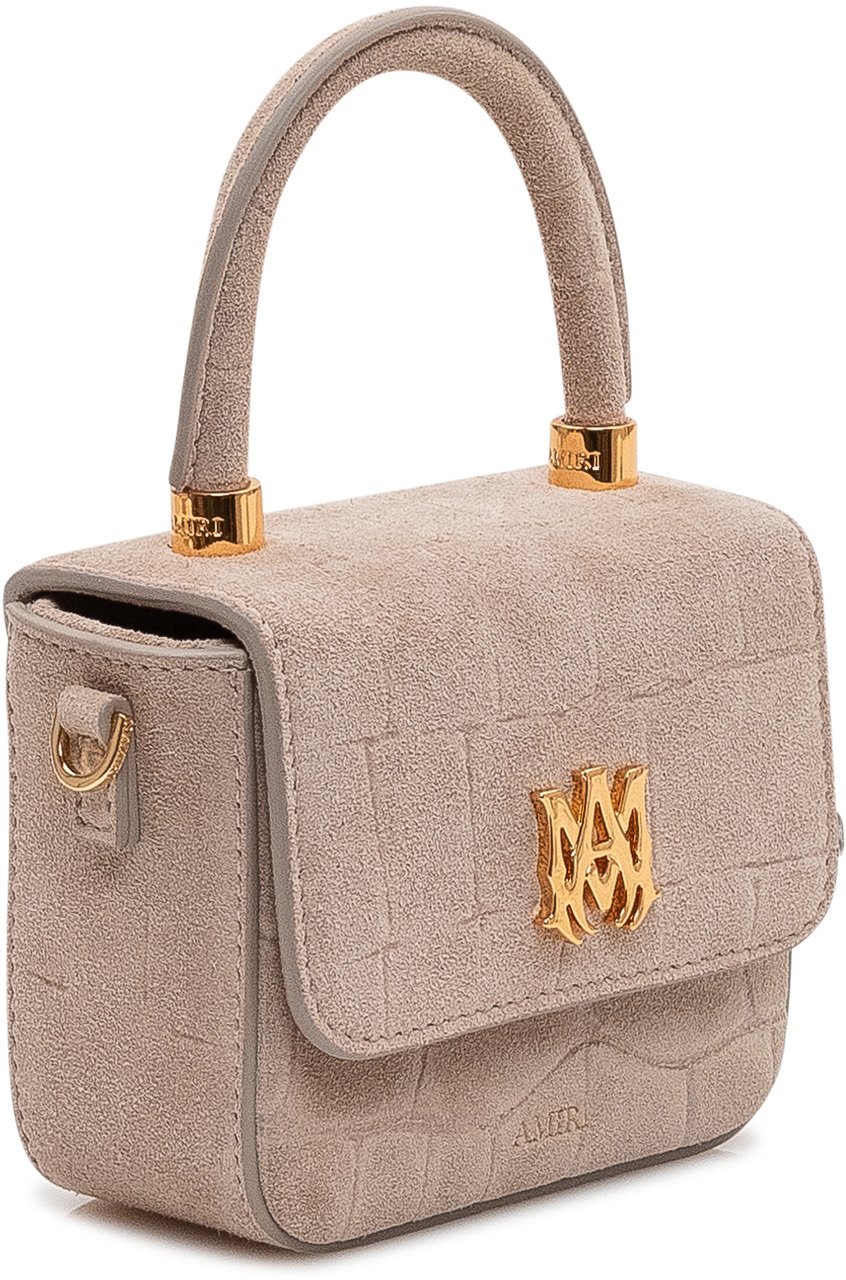 Amiri Borsa Nano in Suede con Manico Taupe