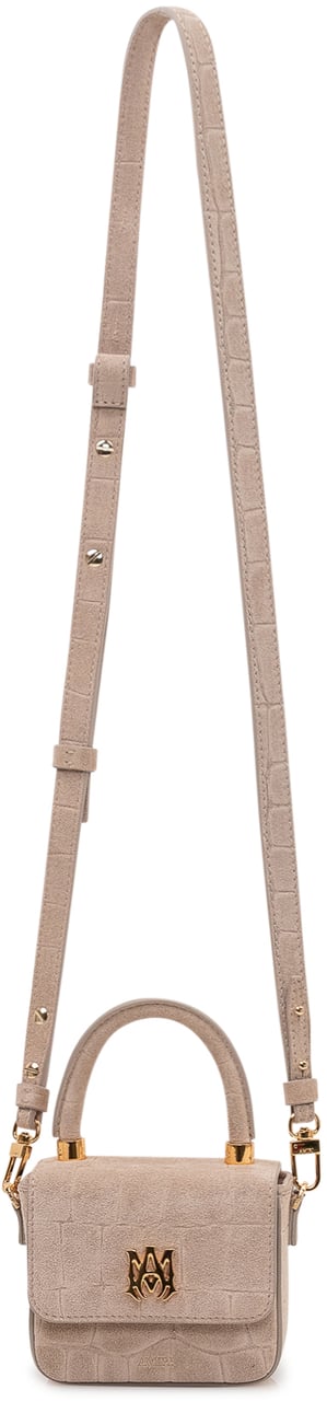 Amiri Borsa Nano in Suede con Manico Taupe