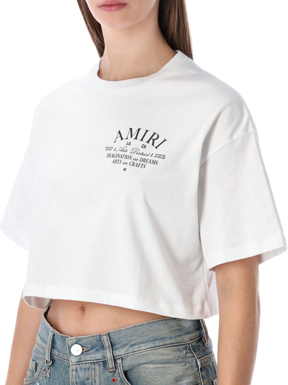 Amiri Amiri Arts District cropped cotton tee Wit
