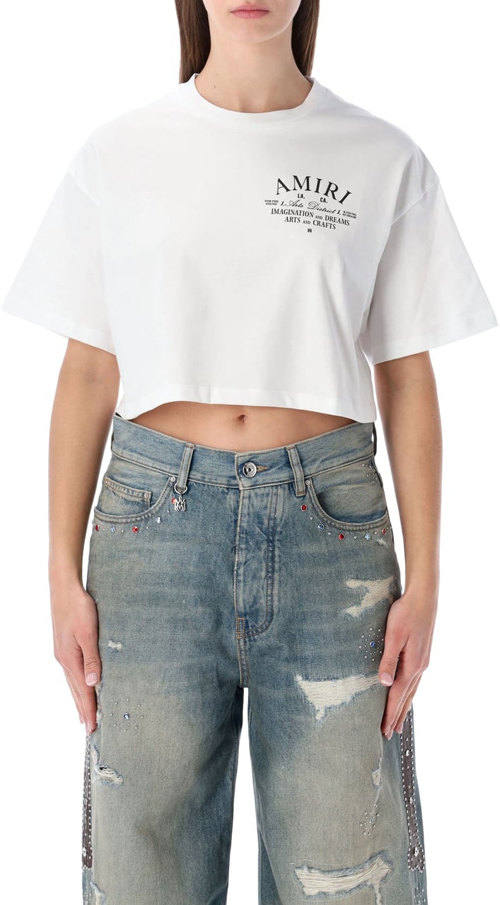 Amiri Amiri Arts District cropped cotton tee Wit