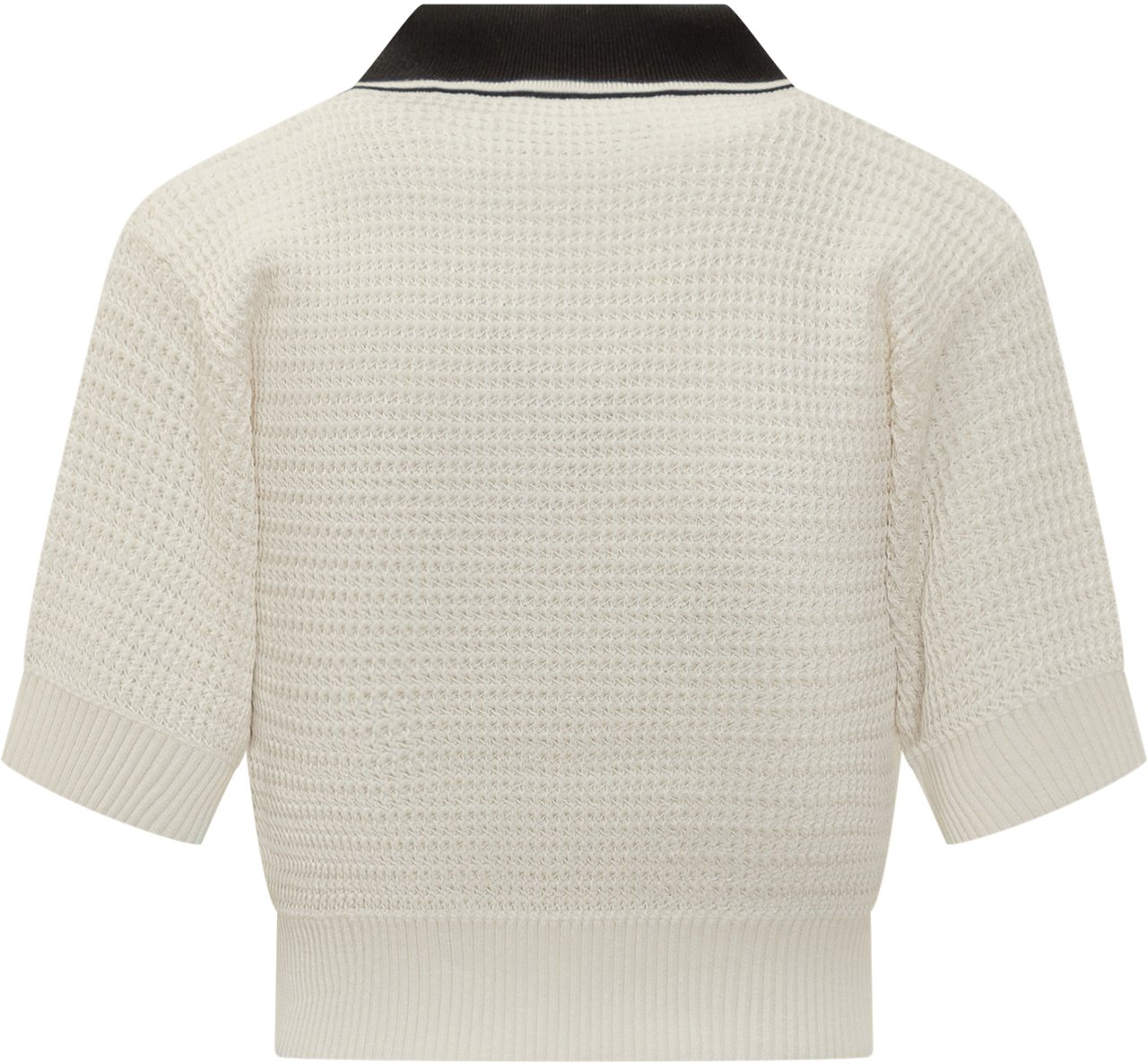 Amiri Amiri Polo Crop in Maglia Bianco e Nero Wit