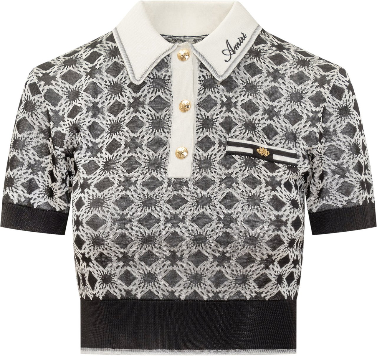 Amiri Polo Corta Zwart