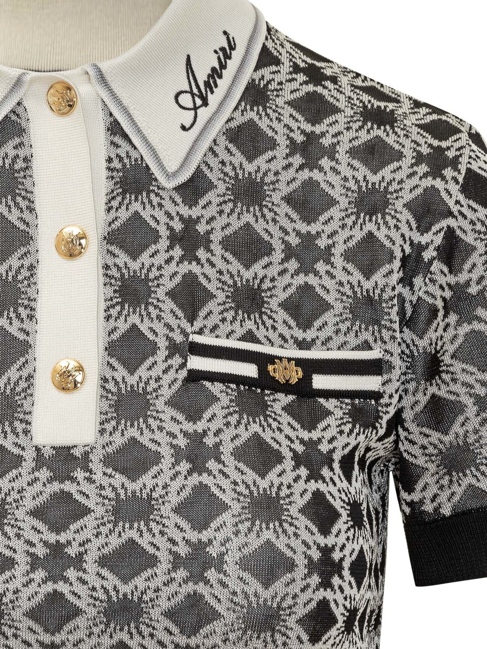 Amiri Polo Corta Zwart