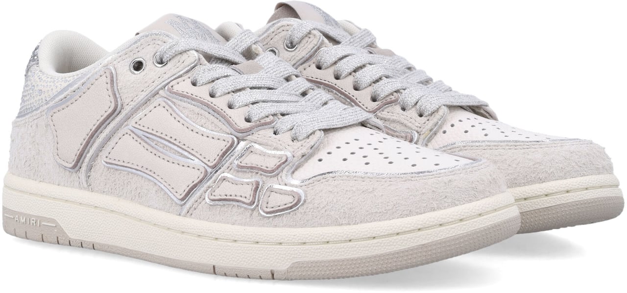 Amiri Glitter Skel Low Top Alabaster Wit