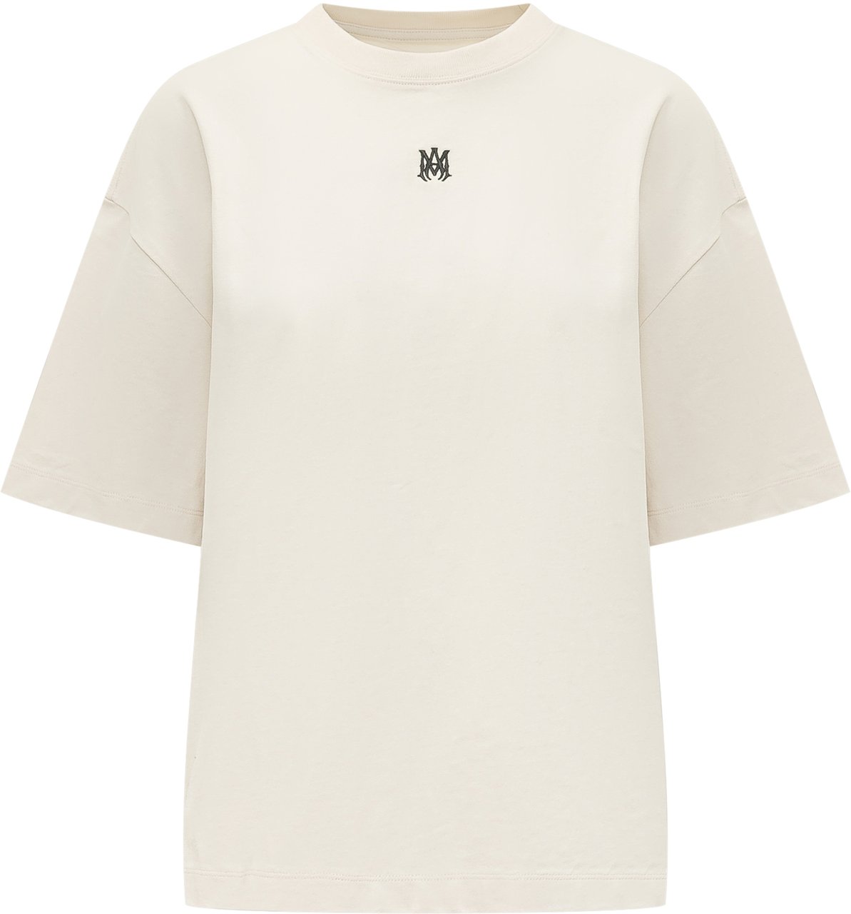 Amiri T-shirt Drop Shoulder con Logo Frontale Wit