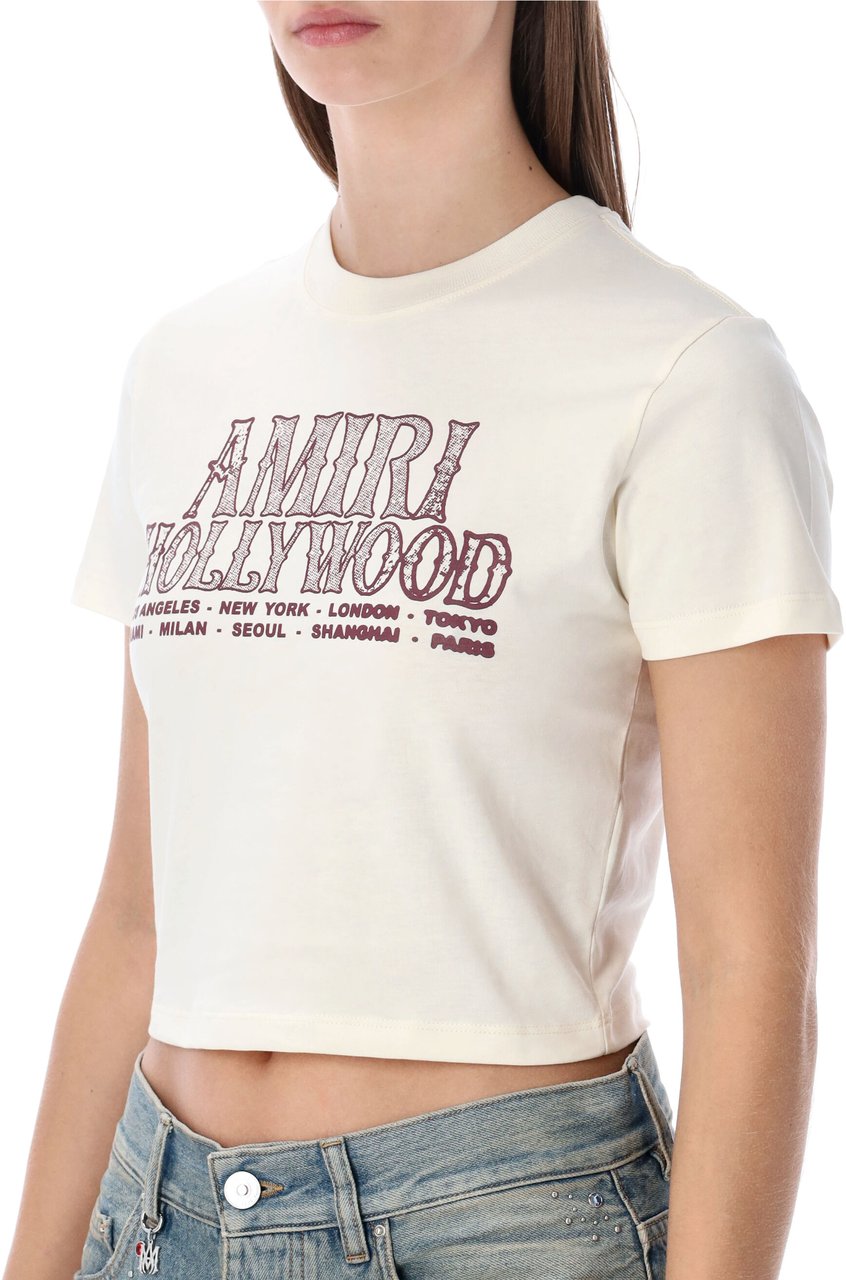 Amiri Hollywod Baby Tee Linen Groen