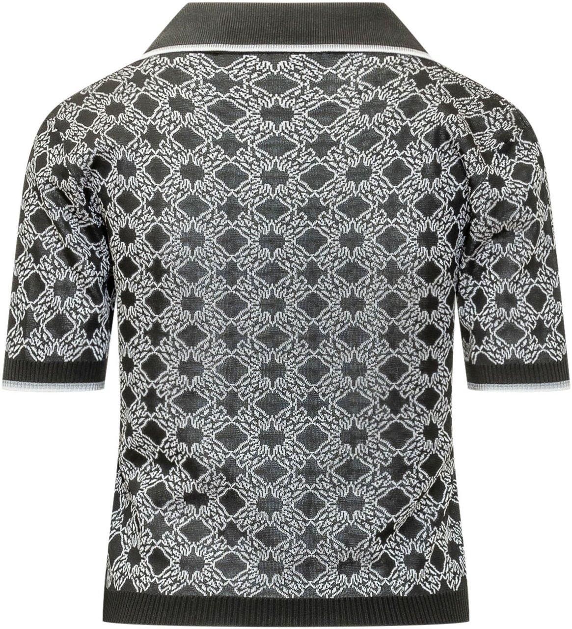 Amiri Polo in Maglia con Motivo Geometrico Donkergrijs